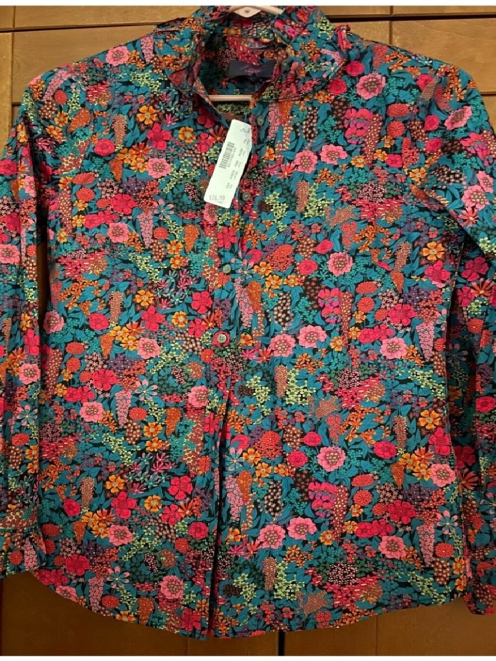 J CREW Sz XXS RARE Liberty Art Fabrics Floral Print Blouse $110+ - Picture 2 of 6
